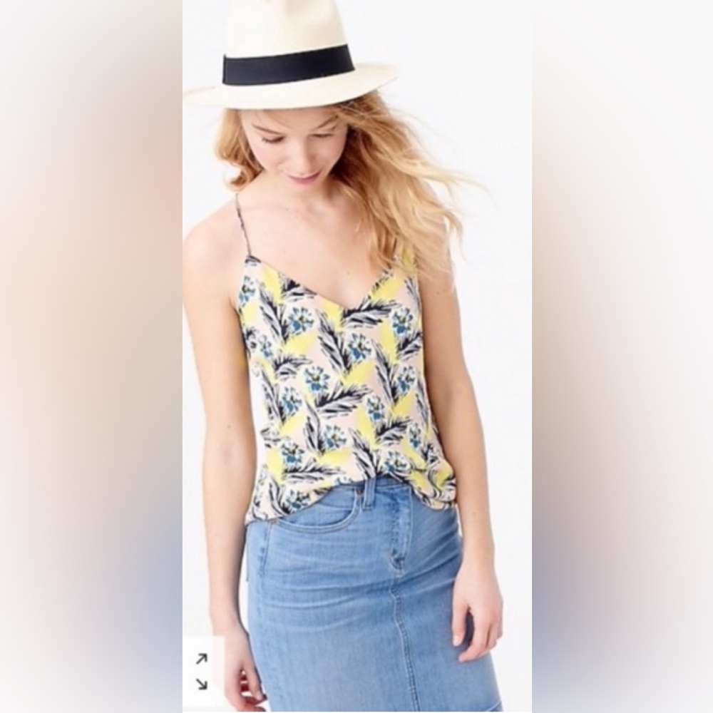 J Crew Carrie Cami Spring Meadow Silk Top